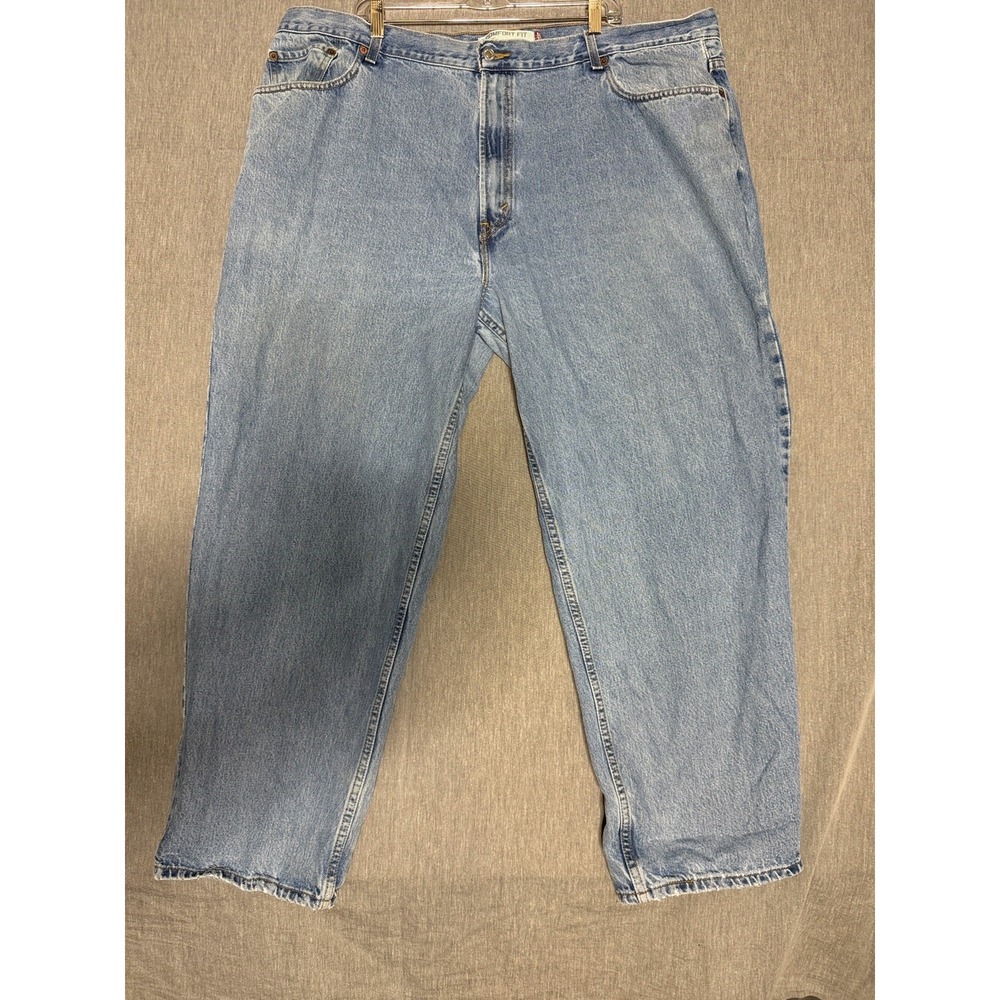 Levis Jeans Mens 46/30"Blue Denim 550 Straight Leg Workwear Medium Wash Cotton